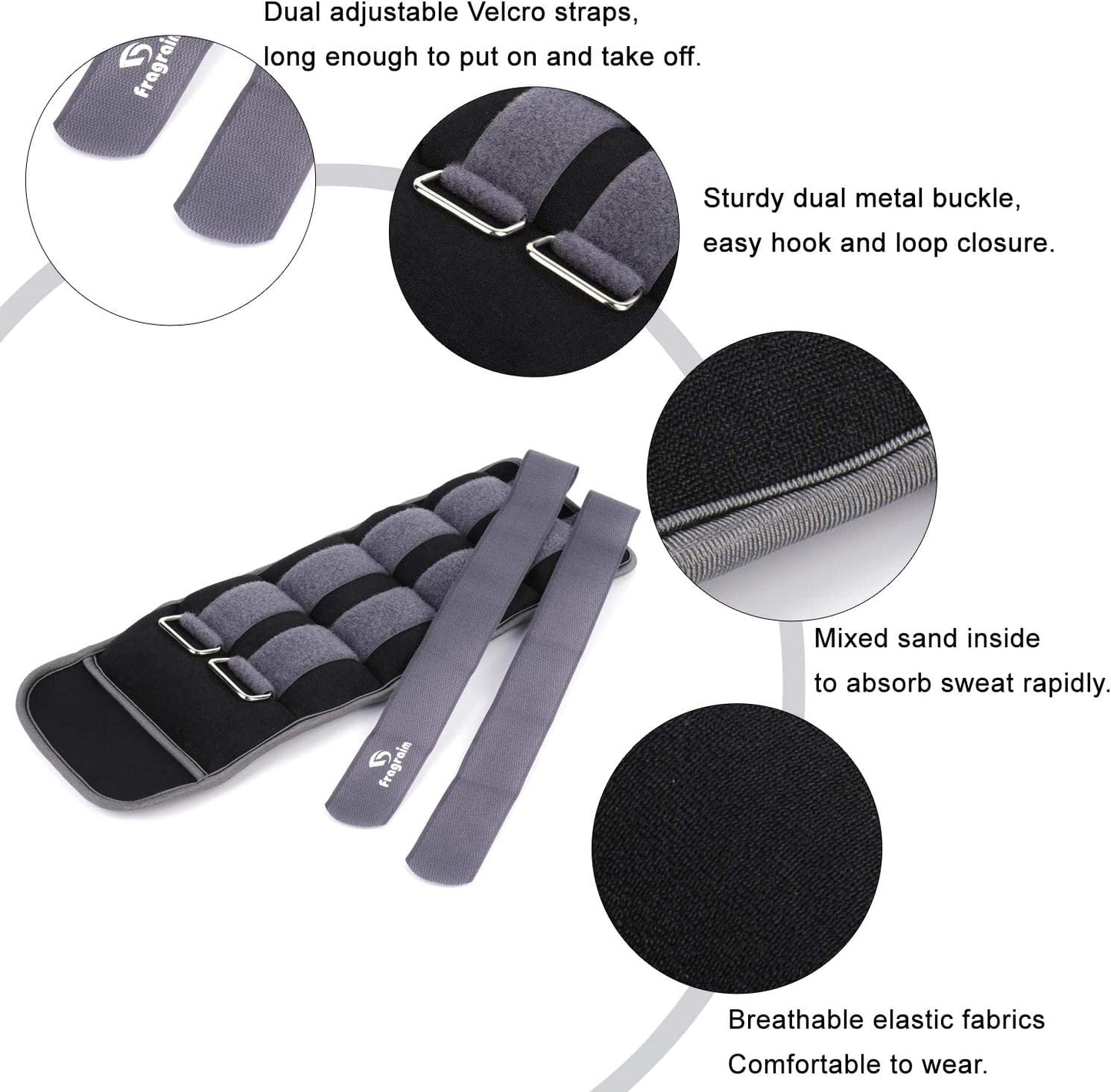 Ankle Weights for Women, Men and Kids - 1/2/3/4/6/8/10/12/15/20 LBS 1 Pair Strength Training Wrist/Leg/Arm Weight with Adjustable Strap for Jogging, Gymnastics, Aerobics, Home Fitness, Physical Therapy
