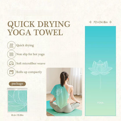 Yoga Towels, Non Slip Hot Yoga Mat Towel with Grip Dots,Super-Absorbent Soft Microfiber Yoga Blanket for Pilates, Fitness and Workout 72inch x 24inch
