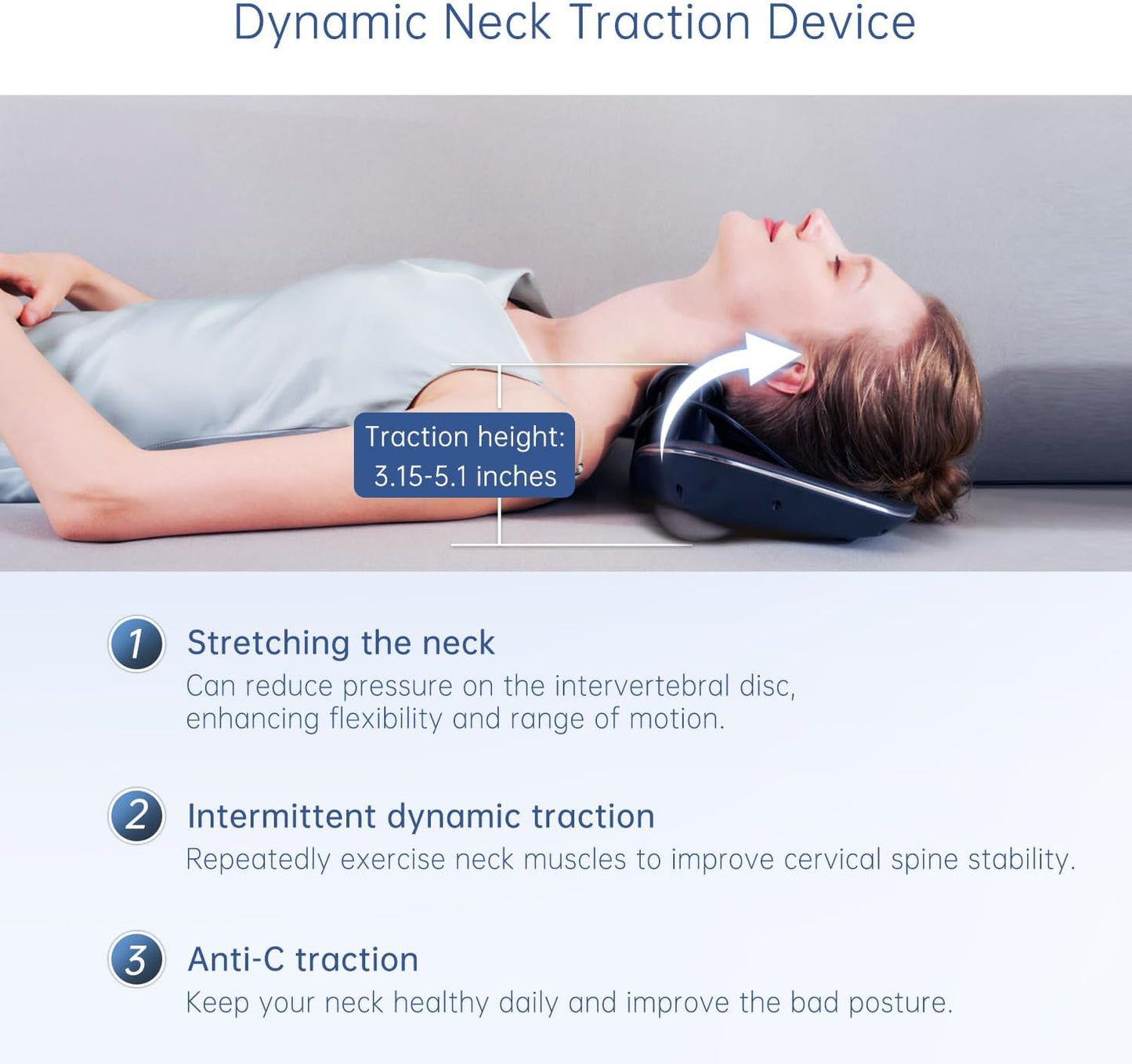 Cervical Traction Device, Neck Stretcher with Heat & Electrotherapy
