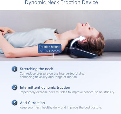 Cervical Traction Device, Neck Stretcher with Heat & Electrotherapy