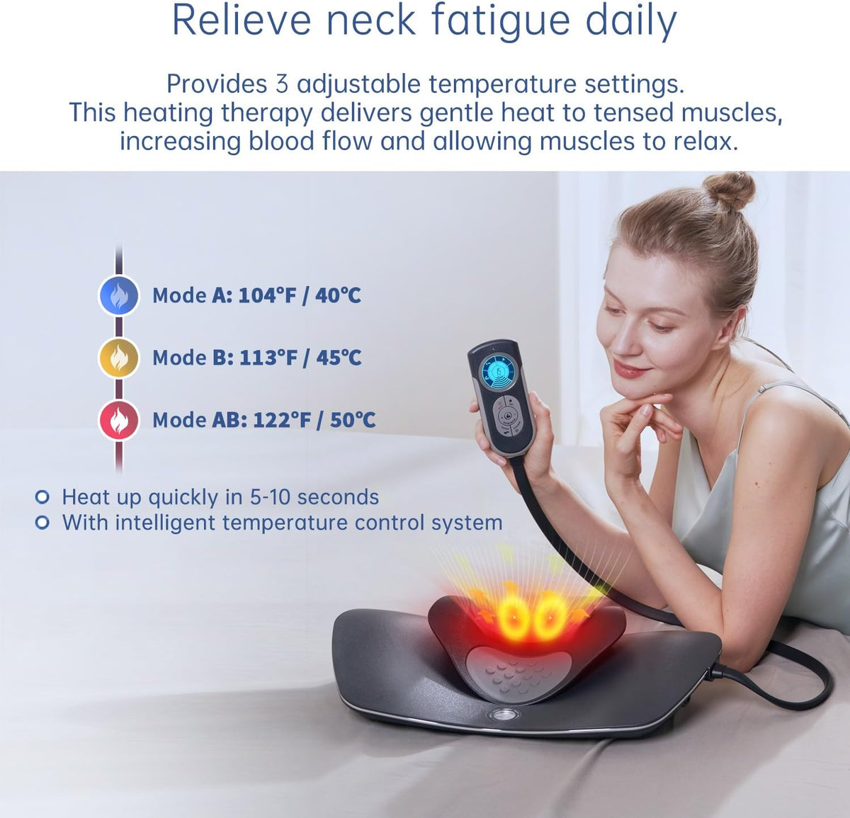 Cervical Traction Device, Neck Stretcher with Heat & Electrotherapy