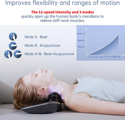 Cervical Traction Device, Neck Stretcher with Heat & Electrotherapy