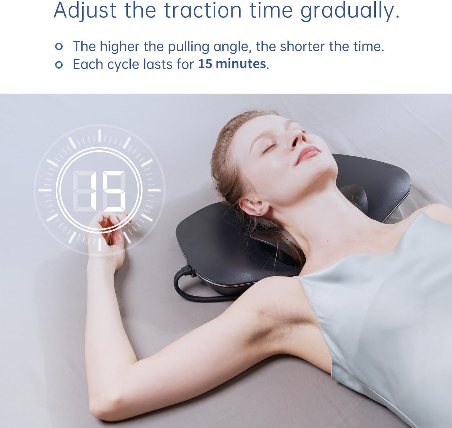 Cervical Traction Device, Neck Stretcher with Heat & Electrotherapy