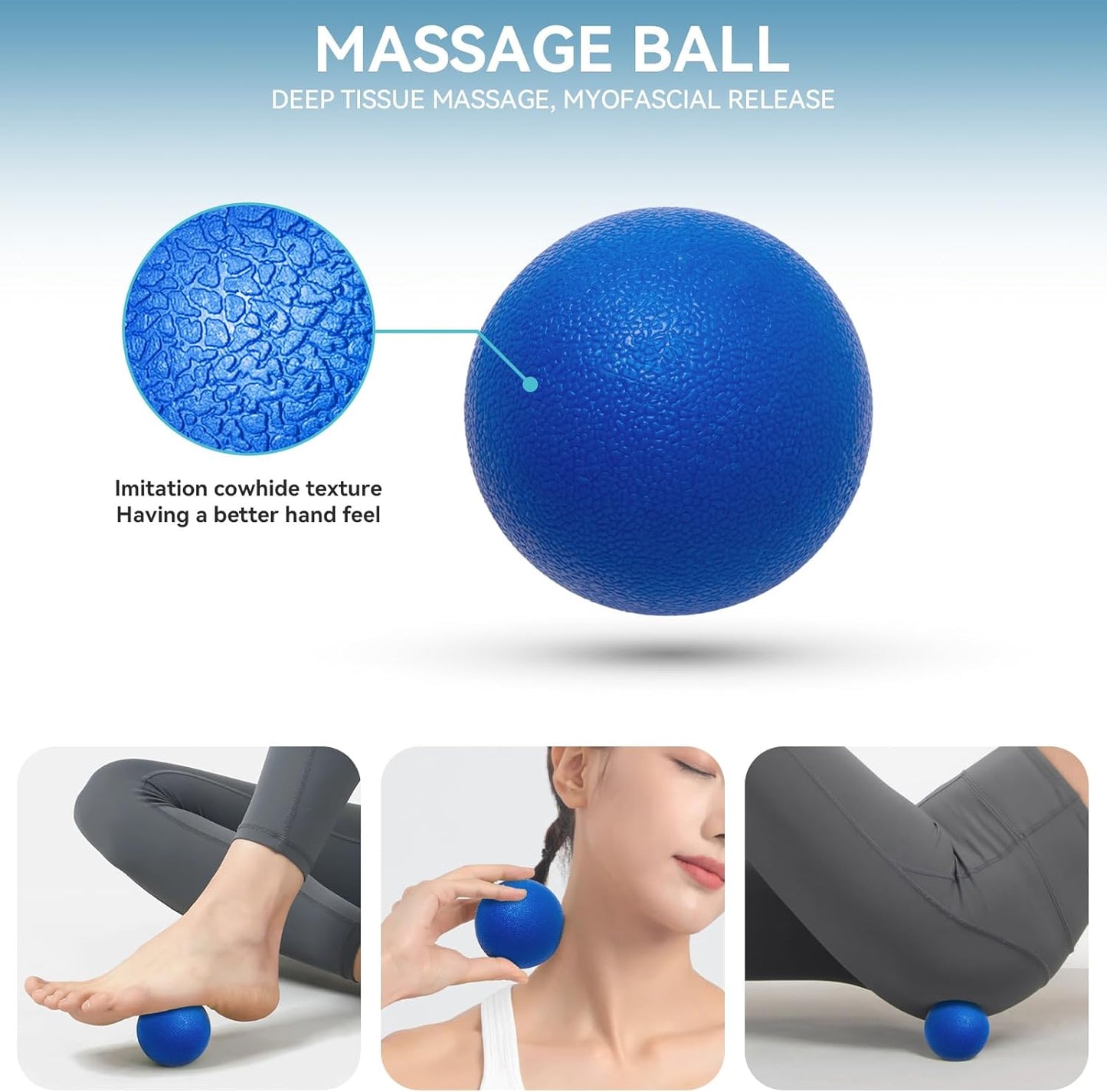 5 in 1 Foam Roller Set Trigger Point Exercise Foam Roller | Deep Tissue Muscle Massage Fitness Foam Roller, Massage Roller, Massage Ball, Stretching Strap, for Whole Body Orange