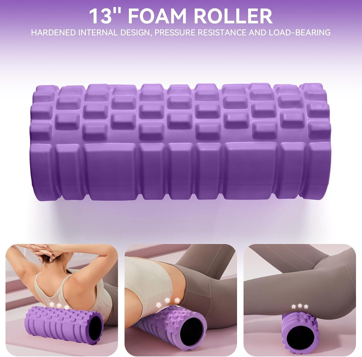 5 in 1 Foam Roller Set Trigger Point Exercise Foam Roller | Deep Tissue Muscle Massage Fitness Foam Roller, Massage Roller, Massage Ball, Stretching Strap, for Whole Body Orange