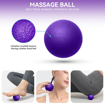 5 in 1 Foam Roller Set Trigger Point Exercise Foam Roller | Deep Tissue Muscle Massage Fitness Foam Roller, Massage Roller, Massage Ball, Stretching Strap, for Whole Body Orange