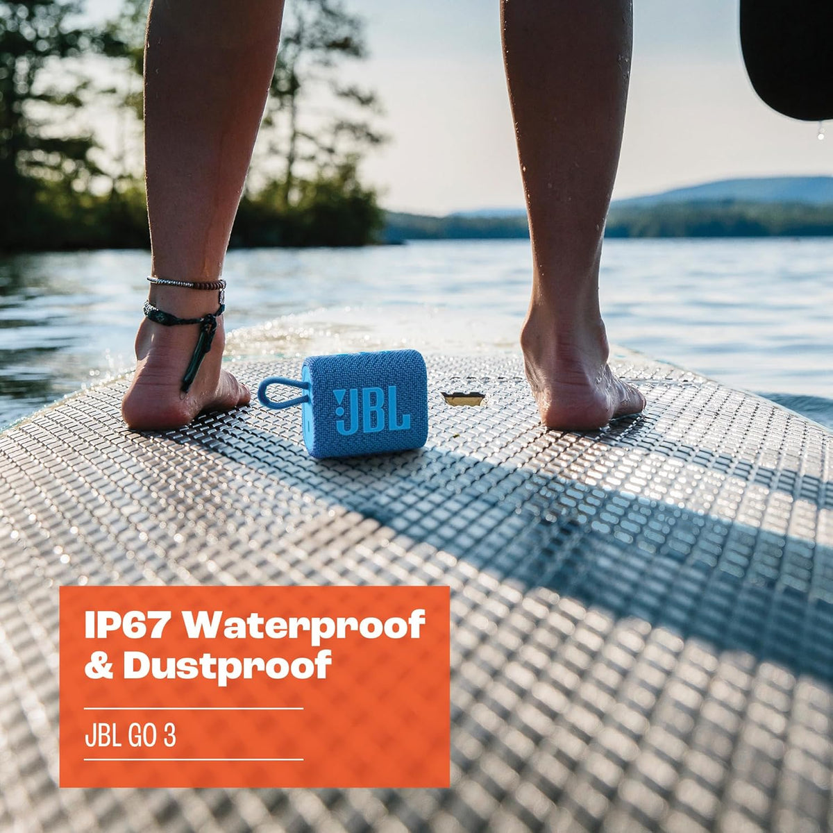 Go 3 - Portable Mini Bluetooth Speaker, big audio and punchy bass, IP67 waterproof and dustproof, 5 hours of playtime, speaker for home, outdoor and travel (Black)
