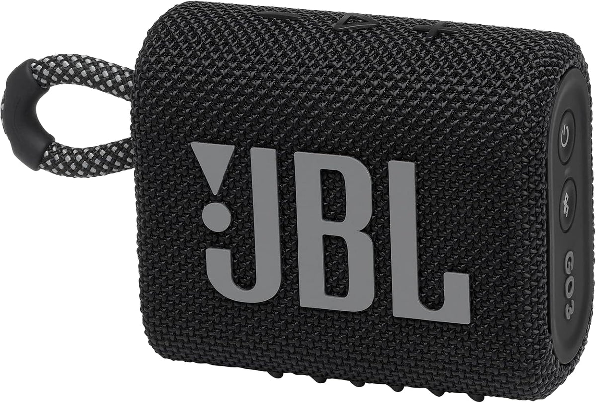 Go 3 - Portable Mini Bluetooth Speaker, big audio and punchy bass, IP67 waterproof and dustproof, 5 hours of playtime, speaker for home, outdoor and travel (Black)
