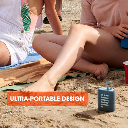 Go 3 - Portable Mini Bluetooth Speaker, big audio and punchy bass, IP67 waterproof and dustproof, 5 hours of playtime, speaker for home, outdoor and travel (Black)