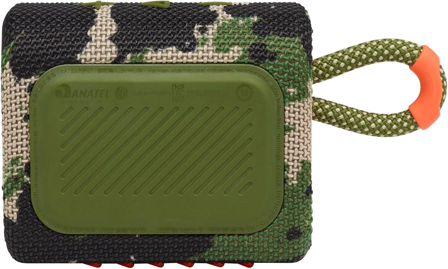 Go 3 - Portable Mini Bluetooth Speaker, big audio and punchy bass, IP67 waterproof and dustproof, 5 hours of playtime, speaker for home, outdoor and travel (Black)