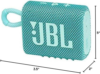 Go 3 - Portable Mini Bluetooth Speaker, big audio and punchy bass, IP67 waterproof and dustproof, 5 hours of playtime, speaker for home, outdoor and travel (Black)