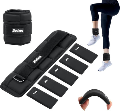 Ultra Thin Adjustable Ankle Weights, 4/7/10 lb Fully Adjustable, Filled with Soft Iron for Slim Fit, Leg Weights for Women Men, Strength Weighted for Gym Home Yoga Walking Running Pilates