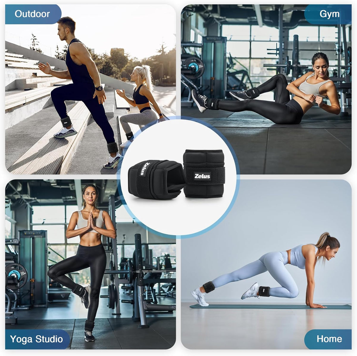 Ultra Thin Adjustable Ankle Weights, 4/7/10 lb Fully Adjustable, Filled with Soft Iron for Slim Fit, Leg Weights for Women Men, Strength Weighted for Gym Home Yoga Walking Running Pilates