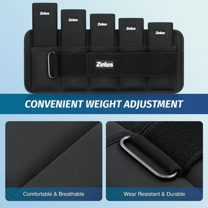 Ultra Thin Adjustable Ankle Weights, 4/7/10 lb Fully Adjustable, Filled with Soft Iron for Slim Fit, Leg Weights for Women Men, Strength Weighted for Gym Home Yoga Walking Running Pilates