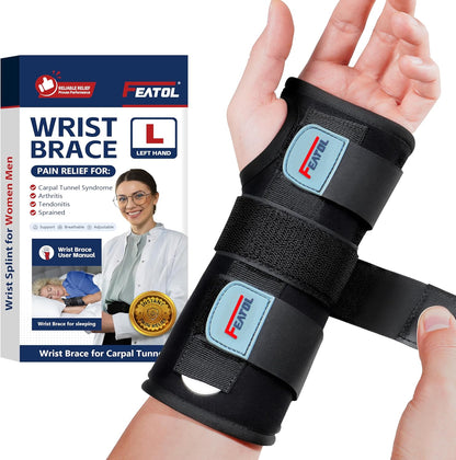 Wrist Brace Hand Brace, Carpal Tunnel Wrist Splint Night Support for Women Men, Pain Relief Support -Tendonitis, Arthritis, Sprain, Right Hand, Small/Medium