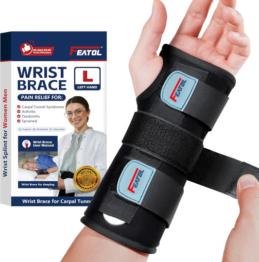 Wrist Brace Hand Brace, Carpal Tunnel Wrist Splint Night Support for Women Men, Pain Relief Support -Tendonitis, Arthritis, Sprain, Right Hand, Small/Medium
