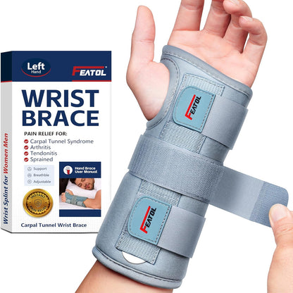 Wrist Brace Hand Brace, Carpal Tunnel Wrist Splint Night Support for Women Men, Pain Relief Support -Tendonitis, Arthritis, Sprain, Right Hand, Small/Medium