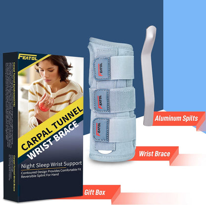 Wrist Brace Hand Brace, Carpal Tunnel Wrist Splint Night Support for Women Men, Pain Relief Support -Tendonitis, Arthritis, Sprain, Right Hand, Small/Medium