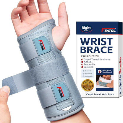 Wrist Brace Hand Brace, Carpal Tunnel Wrist Splint Night Support for Women Men, Pain Relief Support -Tendonitis, Arthritis, Sprain, Right Hand, Small/Medium