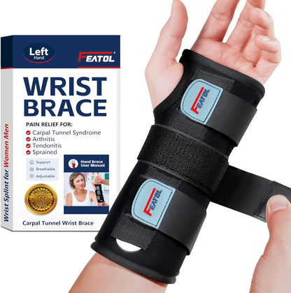 Wrist Brace Hand Brace, Carpal Tunnel Wrist Splint Night Support for Women Men, Pain Relief Support -Tendonitis, Arthritis, Sprain, Right Hand, Small/Medium
