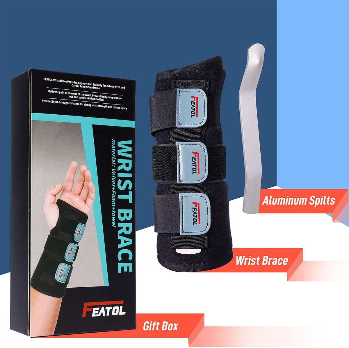 Wrist Brace Hand Brace, Carpal Tunnel Wrist Splint Night Support for Women Men, Pain Relief Support -Tendonitis, Arthritis, Sprain, Right Hand, Small/Medium