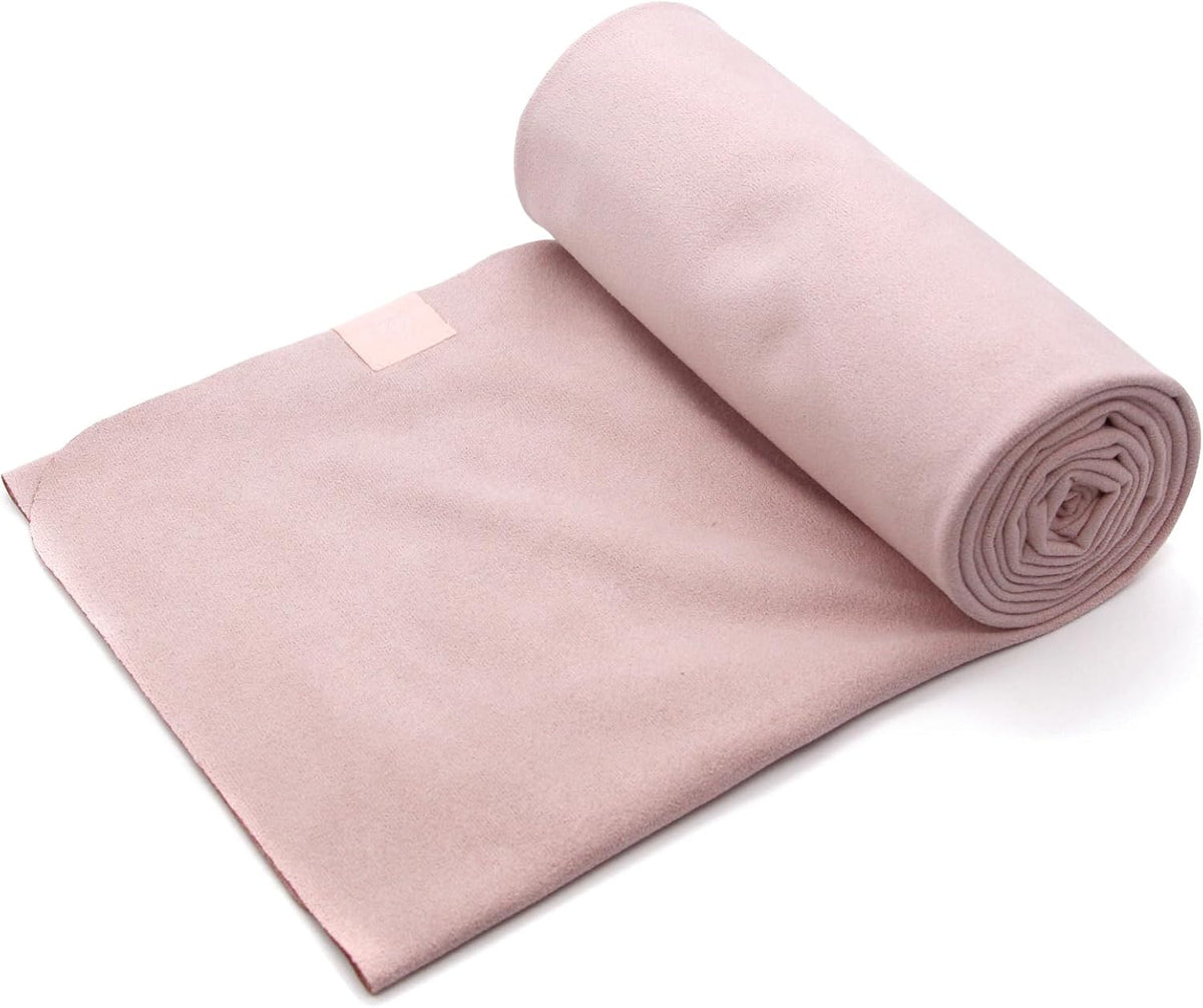 Hot Yoga Towel, Super Absorbent Yoga Mat Towel Soft Suede Microfiber Non-Slip Towel for Bikram Pilates and Yoga Mats 72" x 26.5", Pink