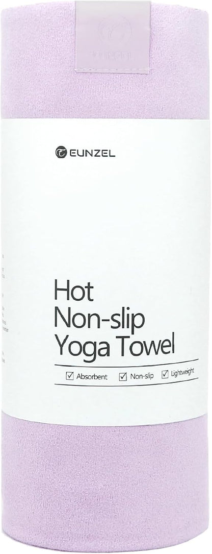 Hot Yoga Towel, Super Absorbent Yoga Mat Towel Soft Suede Microfiber Non-Slip Towel for Bikram Pilates and Yoga Mats 72" x 26.5", Pink