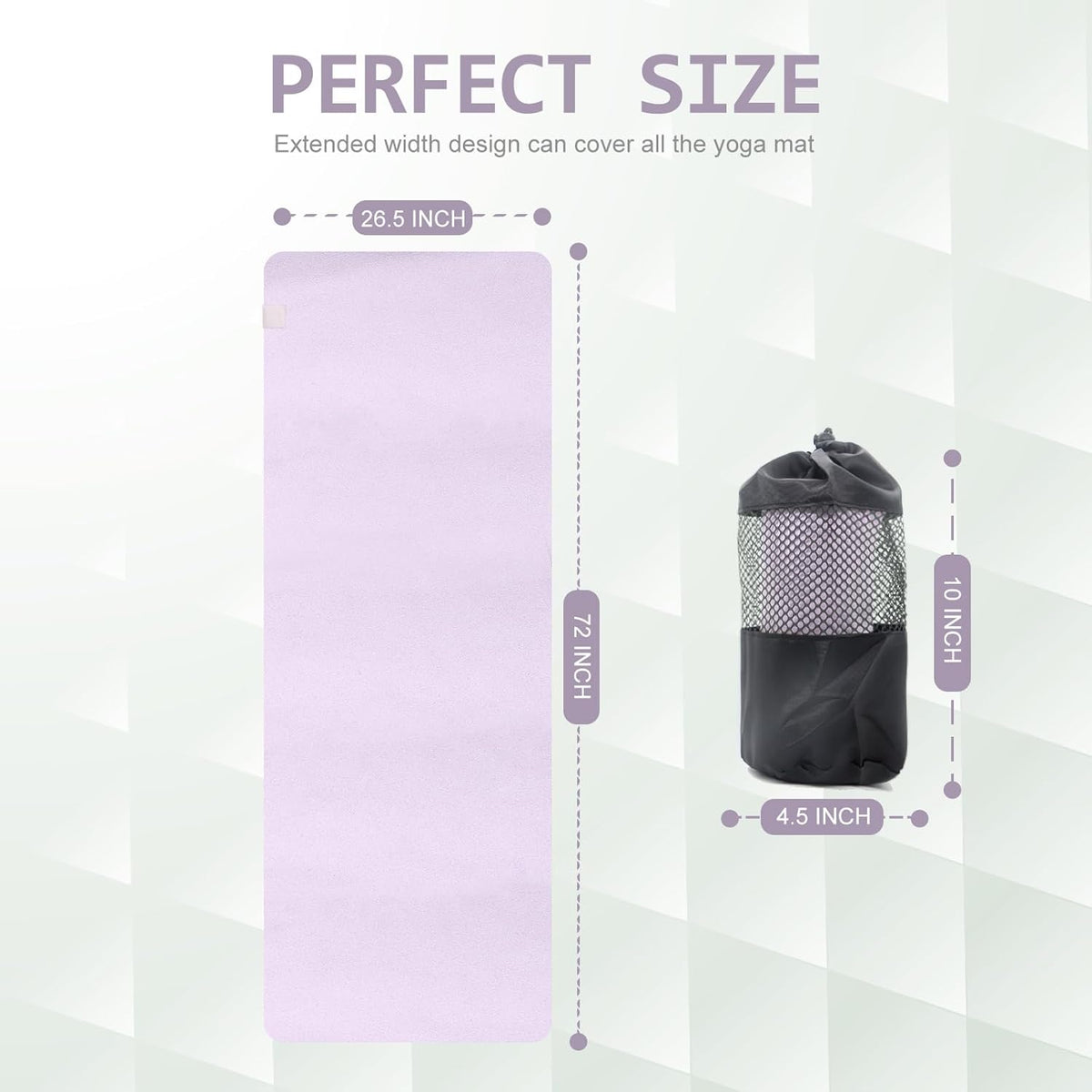 Hot Yoga Towel, Super Absorbent Yoga Mat Towel Soft Suede Microfiber Non-Slip Towel for Bikram Pilates and Yoga Mats 72" x 26.5", Pink