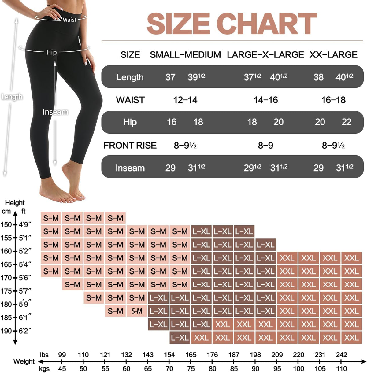 3 Pack Leggings for Women-No See-Through High Waisted Tummy Control Yoga Pants Workout Running Legging