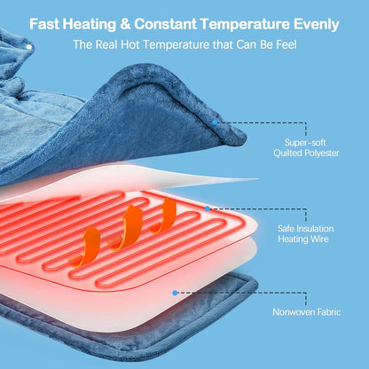 for Neck Shoulders and Back, 2lb Weighted Heat Wrap