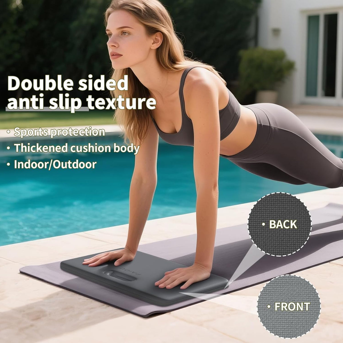Yoga Knee Pad - 1 Inch Thick with Extra Cushioning, Pain-Free for Knees, Elbows, Wrists and Back | Foldable and Multi-Functional, Suitable for Home Gym, Pilates, Plank, Abdominal Training Fitness Mat