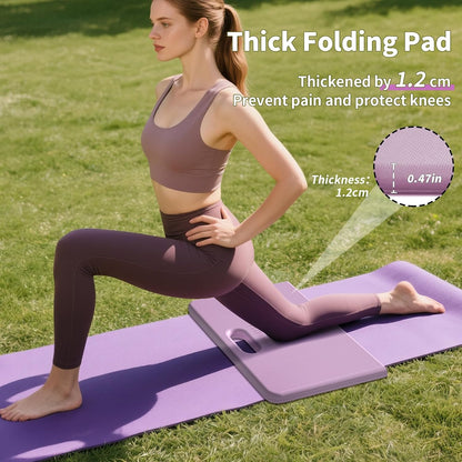 Yoga Knee Pad - 1 Inch Thick with Extra Cushioning, Pain-Free for Knees, Elbows, Wrists and Back | Foldable and Multi-Functional, Suitable for Home Gym, Pilates, Plank, Abdominal Training Fitness Mat