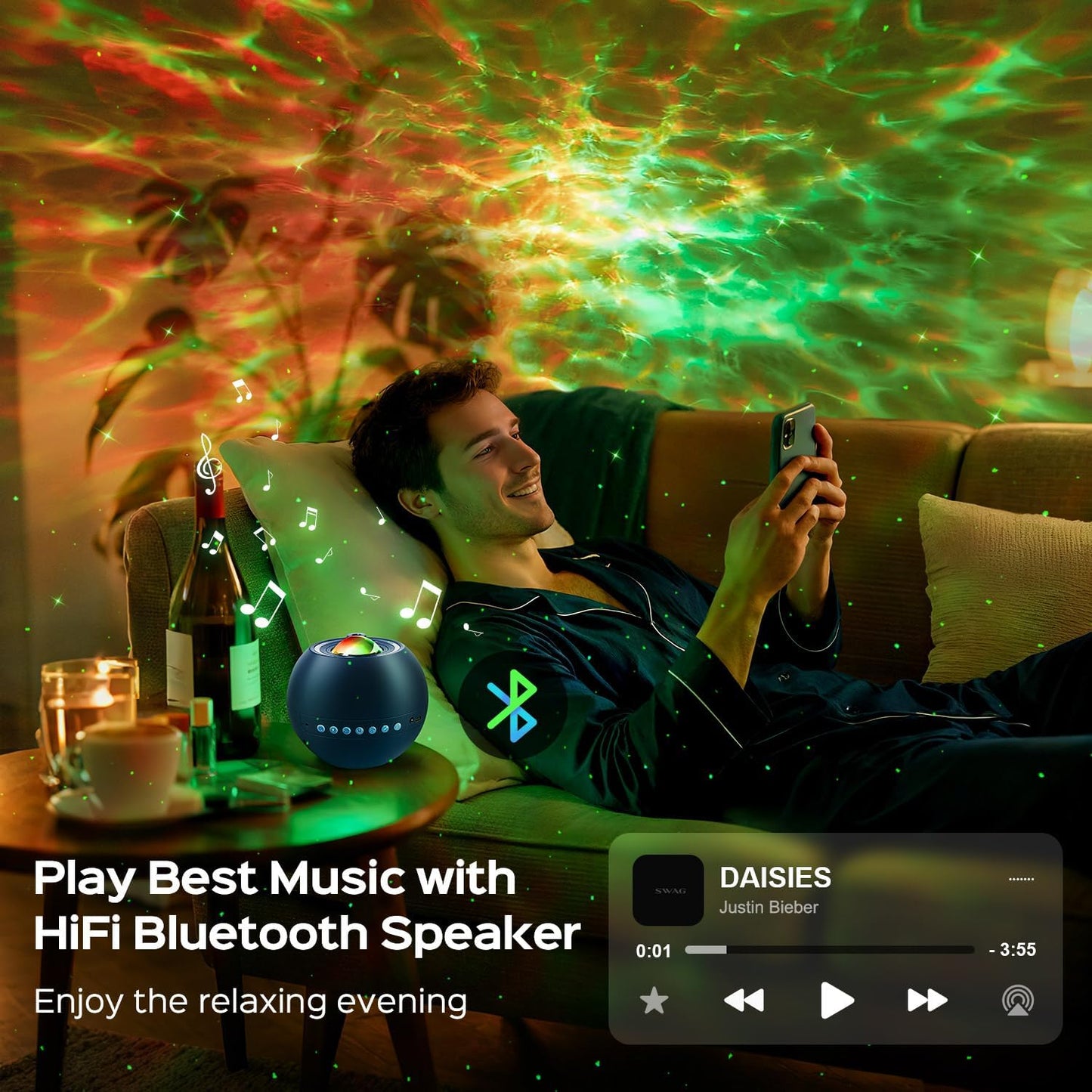 360 Lights Galaxy Projector Star Projector Teen Girl Gifts Trendy Stuff Birthday Gifts Teen Boys Gift Ideas Women Gifts Lava Lamp 15 White Noise+ Bluetooth Room Decor Led Lights for Bedroom