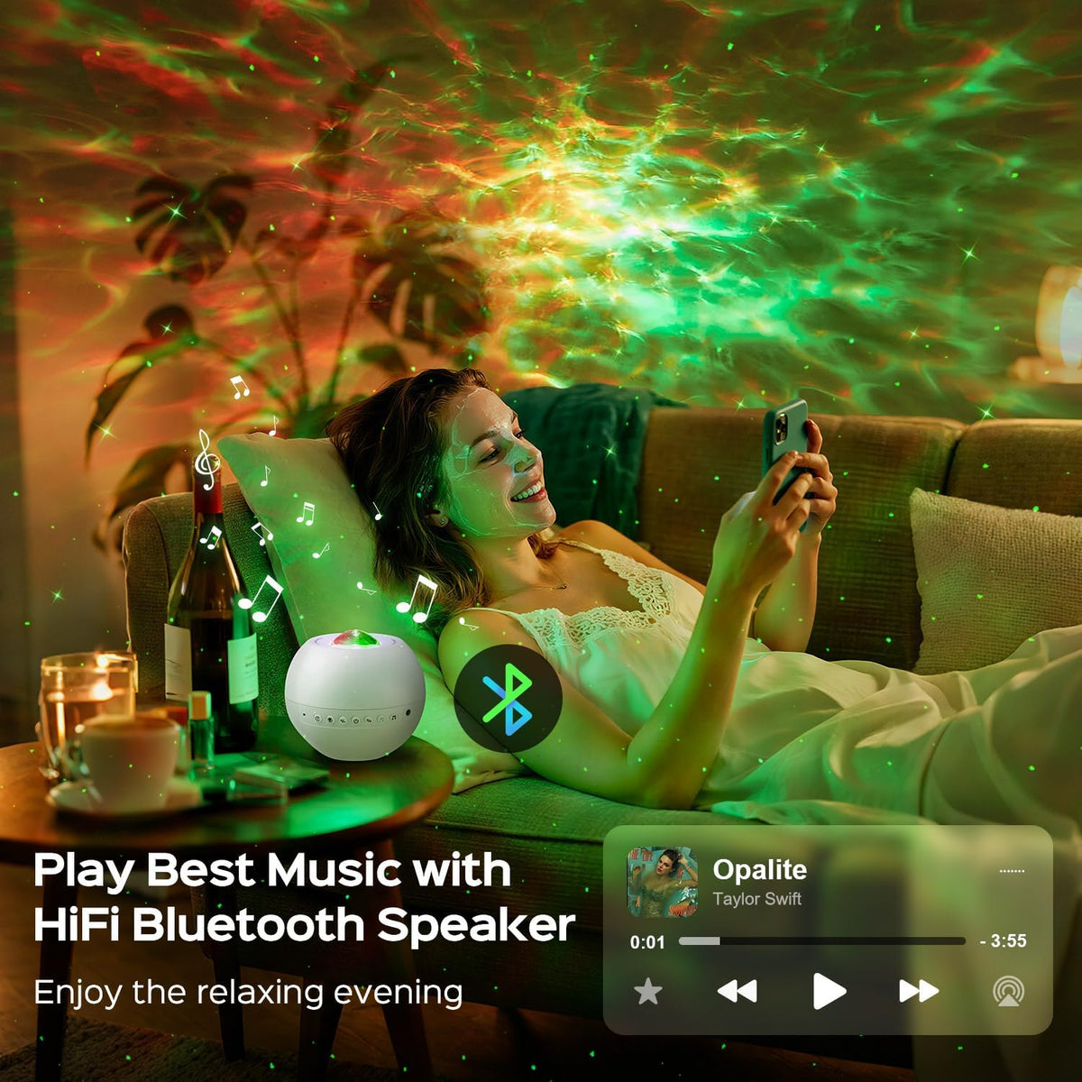 360 Lights Galaxy Projector Star Projector Teen Girl Gifts Trendy Stuff Birthday Gifts Teen Boys Gift Ideas Women Gifts Lava Lamp 15 White Noise+ Bluetooth Room Decor Led Lights for Bedroom