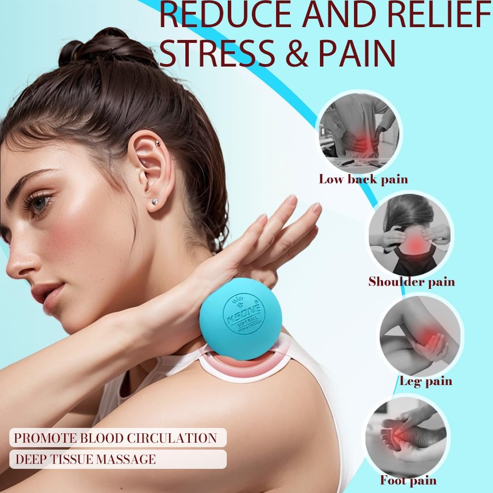 Massage Lacrosse Balls -Massage Balls for Myofacial Release&Trigger Point Therapy-Set of 2-Hard Lacrosse Massage Ball &Soft Massage Ball with one mini Ball