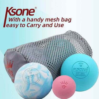 Massage Lacrosse Balls -Massage Balls for Myofacial Release&Trigger Point Therapy-Set of 2-Hard Lacrosse Massage Ball &Soft Massage Ball with one mini Ball