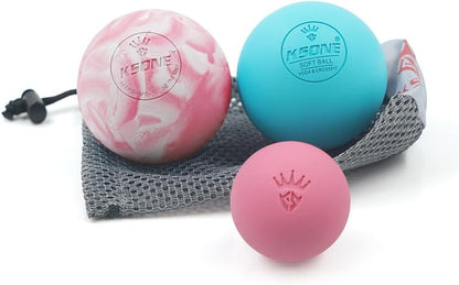 Massage Lacrosse Balls -Massage Balls for Myofacial Release&Trigger Point Therapy-Set of 2-Hard Lacrosse Massage Ball &Soft Massage Ball with one mini Ball