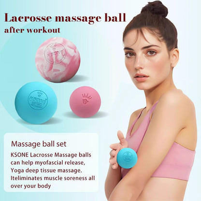 Massage Lacrosse Balls -Massage Balls for Myofacial Release&Trigger Point Therapy-Set of 2-Hard Lacrosse Massage Ball &Soft Massage Ball with one mini Ball