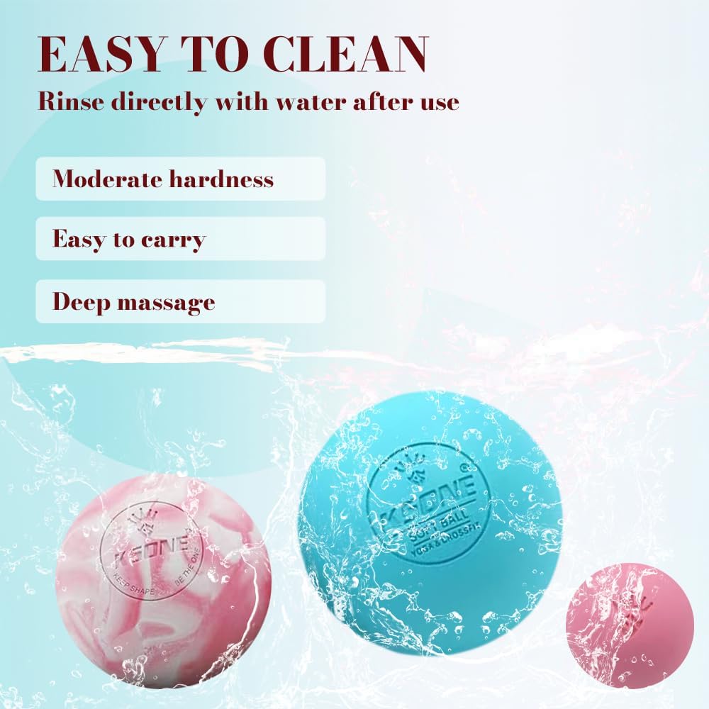 Massage Lacrosse Balls -Massage Balls for Myofacial Release&Trigger Point Therapy-Set of 2-Hard Lacrosse Massage Ball &Soft Massage Ball with one mini Ball