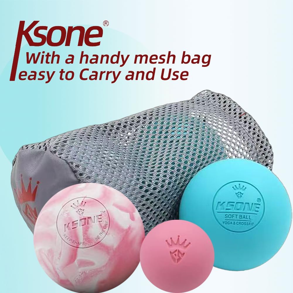 Massage Lacrosse Balls -Massage Balls for Myofacial Release&Trigger Point Therapy-Set of 2-Hard Lacrosse Massage Ball &Soft Massage Ball with one mini Ball