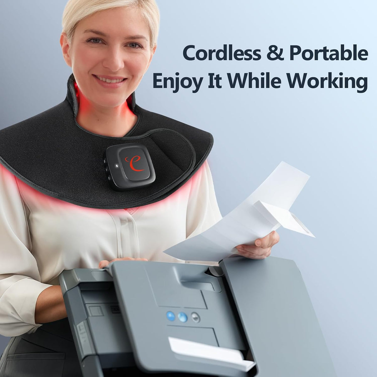 Cordless Red Light Therapy for Neck Shoulder, 19W, 660nm & 850nm