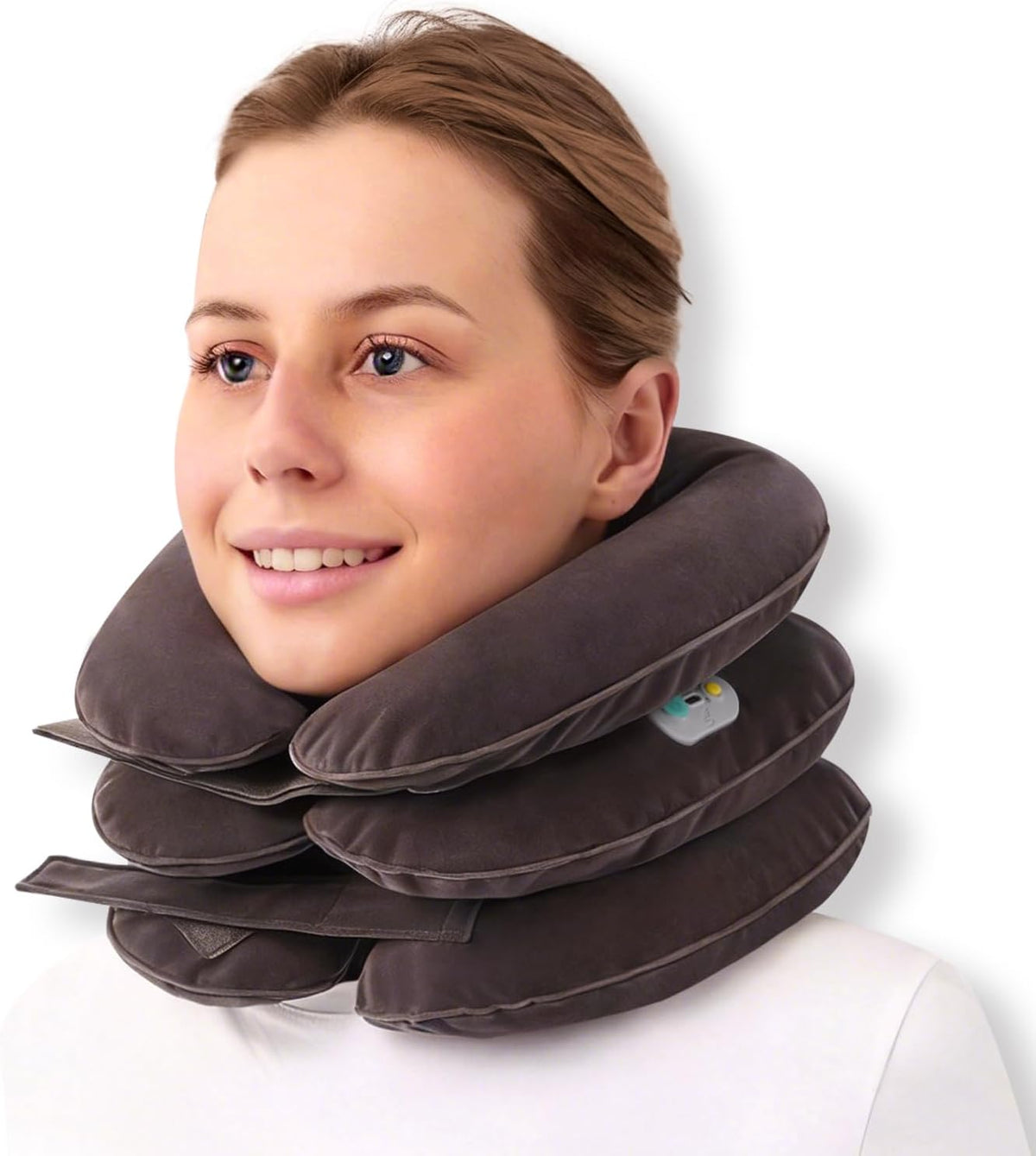 Electric Pump Cervical Neck Traction Device for Neck Pain Relief, One-Click-to-Inflate Neck Stretcher Support Brace for Home Use Neck Decompression (Built-in Battery & Motor Powered)