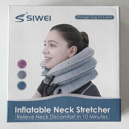 Electric Pump Cervical Neck Traction Device for Neck Pain Relief, One-Click-to-Inflate Neck Stretcher Support Brace for Home Use Neck Decompression (Built-in Battery & Motor Powered)