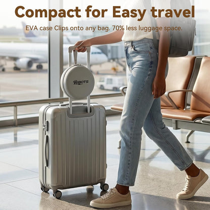 Travel Neck Pillow for Airplanes - 2026 Memory Foam Neck Support Pillow with Hood for Long Flights Car Rest & Road Trips - Reversible Ice Silk & Plush Design with EVA Case for Adults & Teens