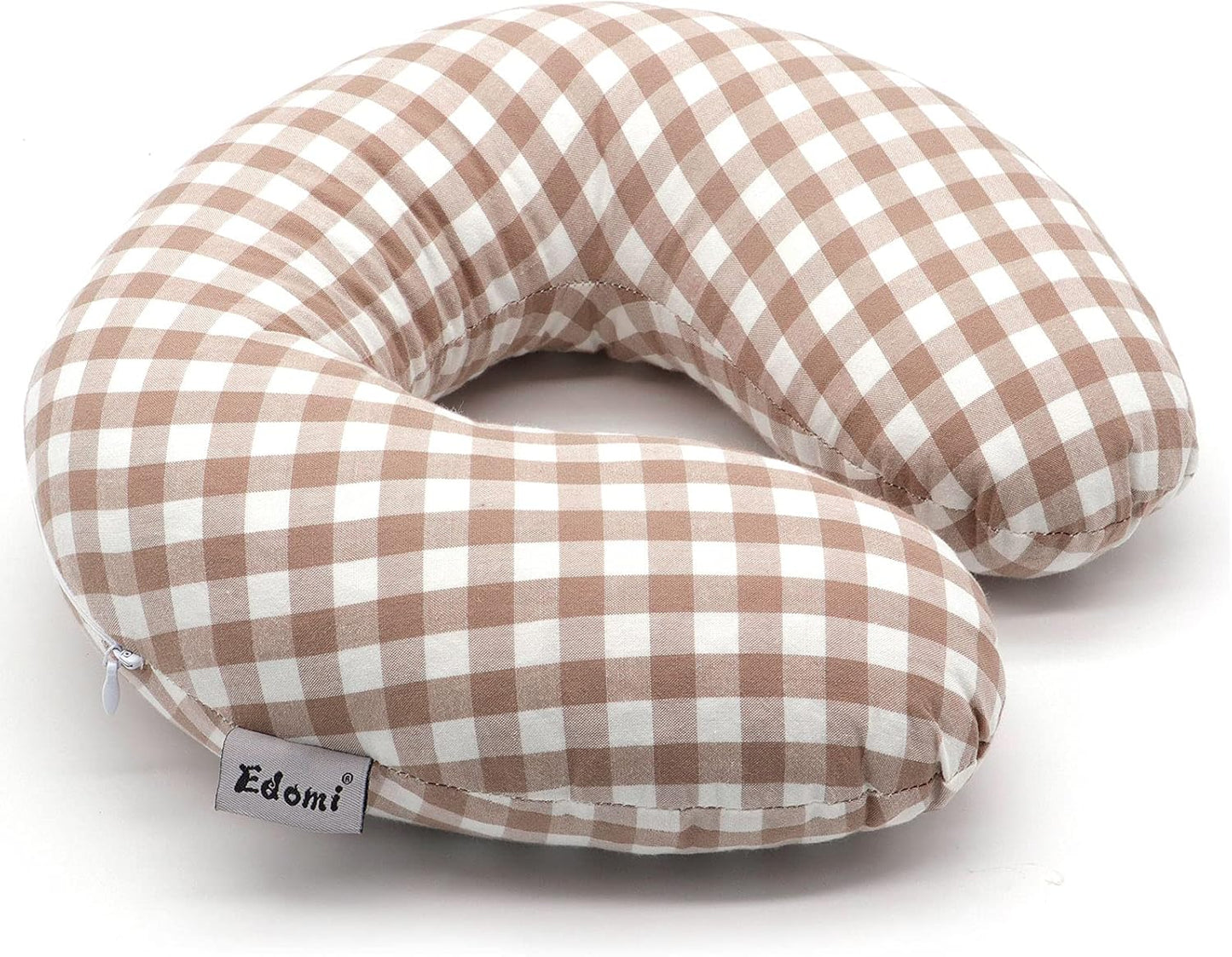 Buckwheat Pillow for Side Sleepers Cervical Neck Cooling Pillows U Shaped Pillow Ergonomic Travel Head Pillow for Sleeping Buckwheat Hulls Filling Removable Cotton Cover (12x12 inch, Blue)
