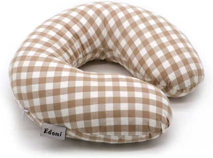 Buckwheat Pillow for Side Sleepers Cervical Neck Cooling Pillows U Shaped Pillow Ergonomic Travel Head Pillow for Sleeping Buckwheat Hulls Filling Removable Cotton Cover (12x12 inch, Blue)