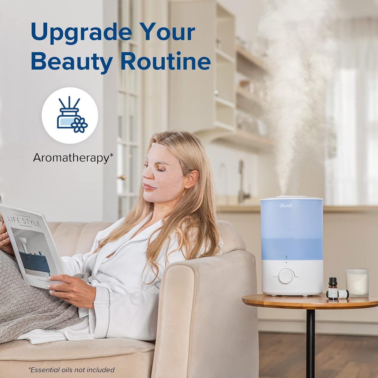 Humidifiers for Bedroom 4.2L Top Fill for Large Room, NeoClassic 450