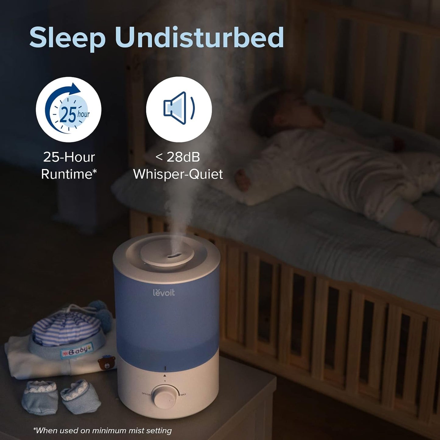 Humidifiers for Bedroom 4.2L Top Fill for Large Room, NeoClassic 450