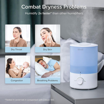 Humidifiers for Bedroom 4.2L Top Fill for Large Room, NeoClassic 450