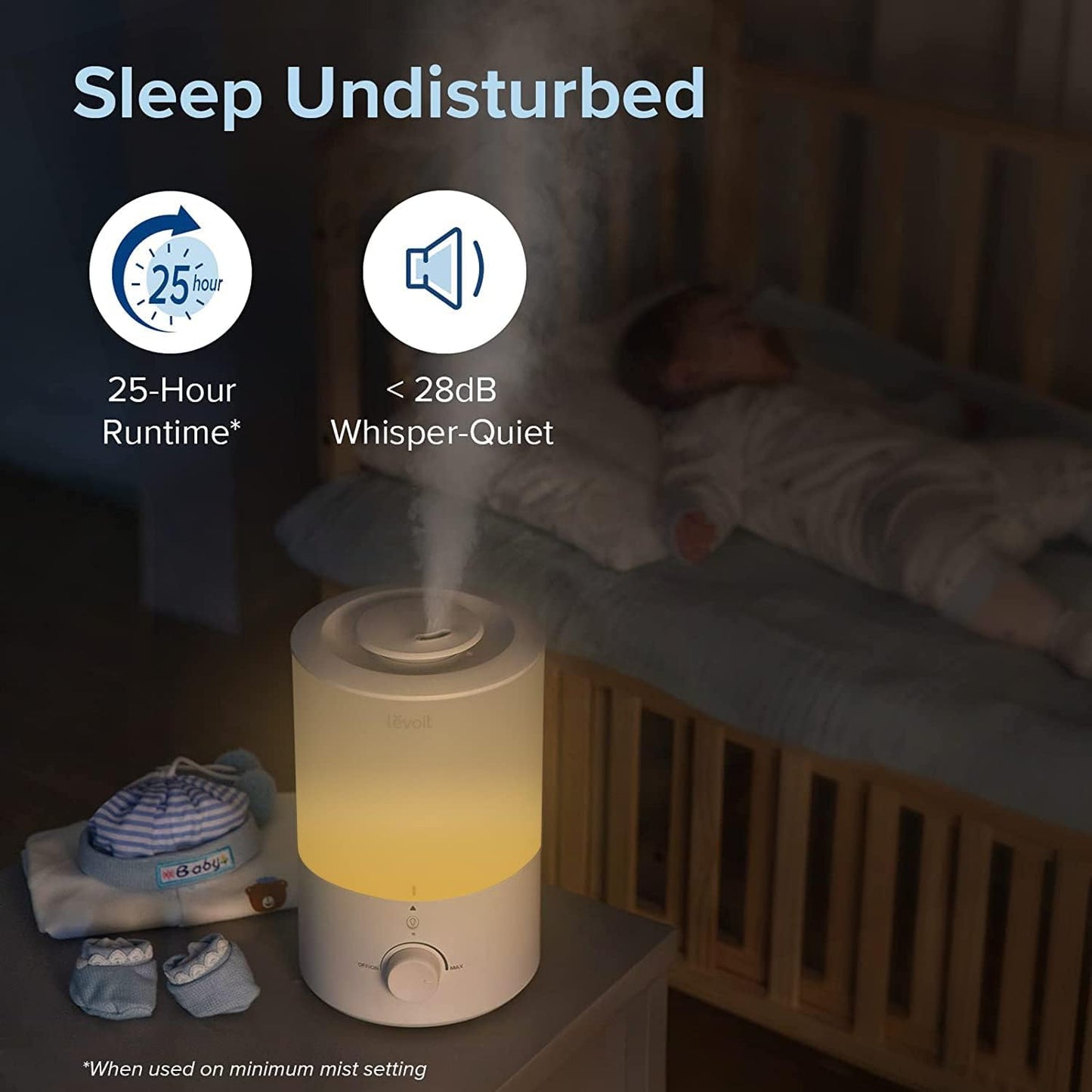 Humidifiers for Bedroom 4.2L Top Fill for Large Room, NeoClassic 450